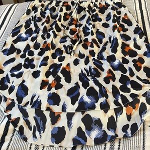 SHEIN curve High-Lo 1XL Leopard Print Skirt